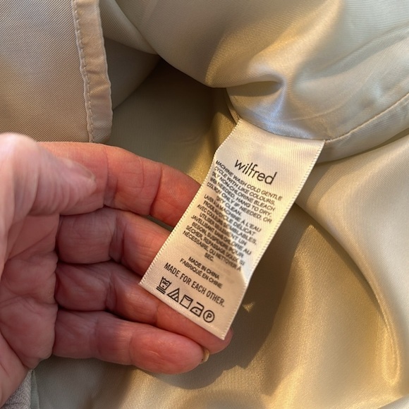 Wilfred Light Academia Preppy Collegiate Neutral Varsity A Line Mini Skirt S/4 - Picture 8 of 9